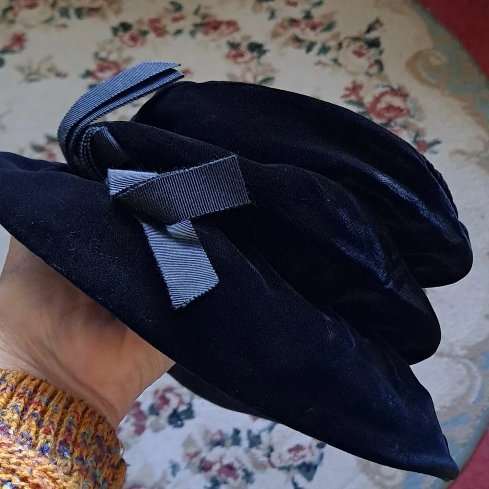Vintage Black Velvet Hat